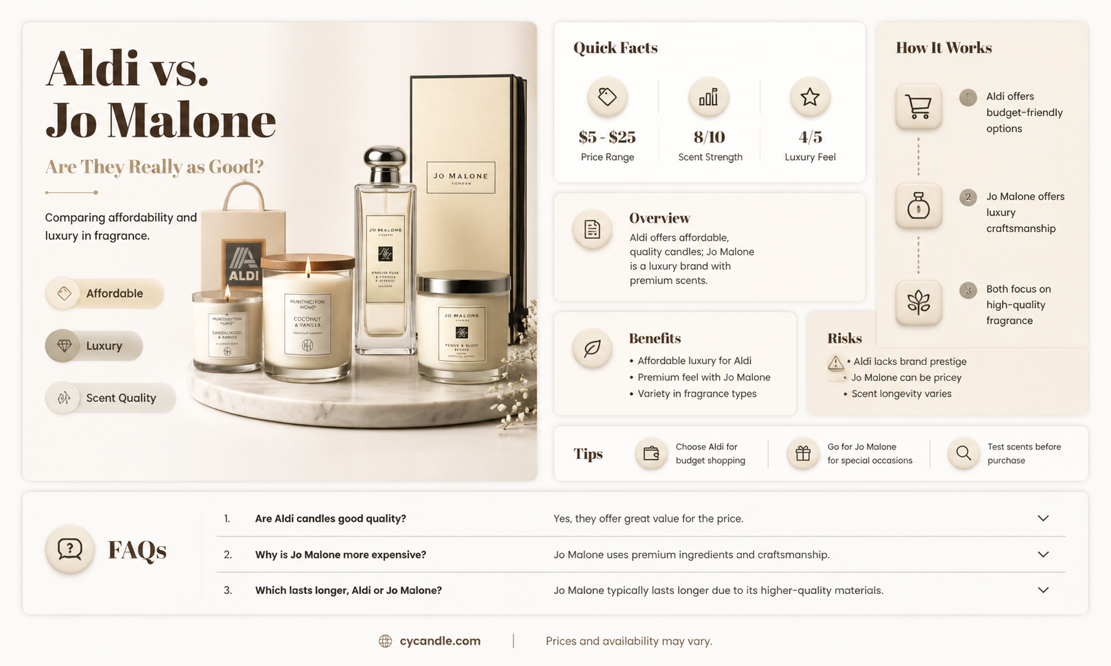 are aldi candles as good as jo malone