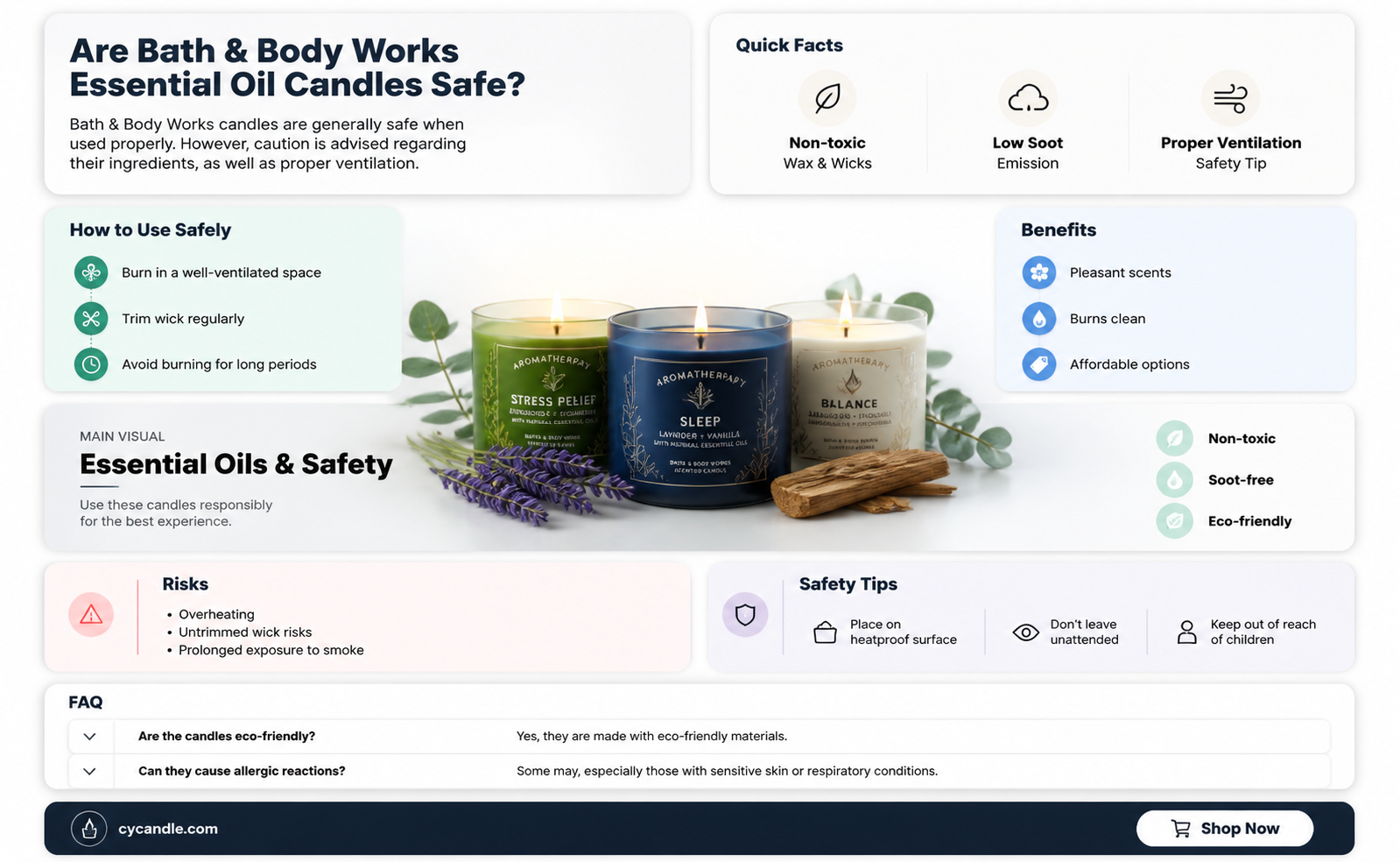 are bath and body works essential oil candles safe
