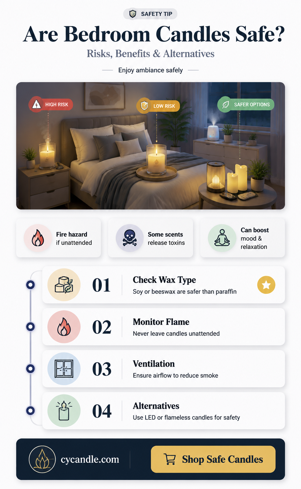are candles safe in bedrooms