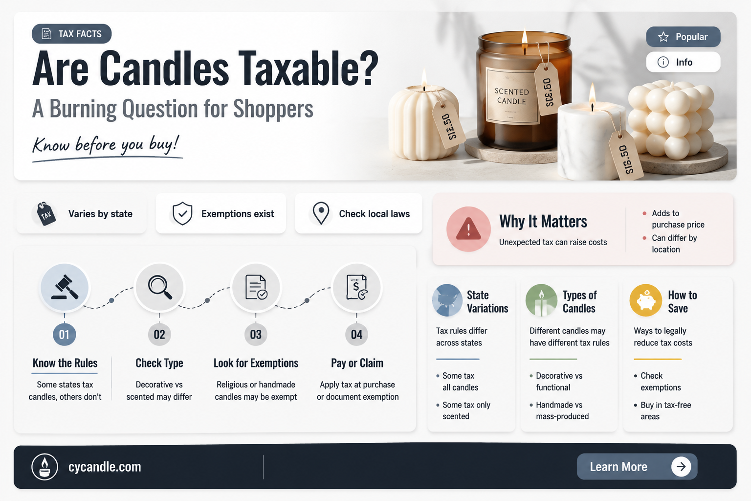 are candles taxable