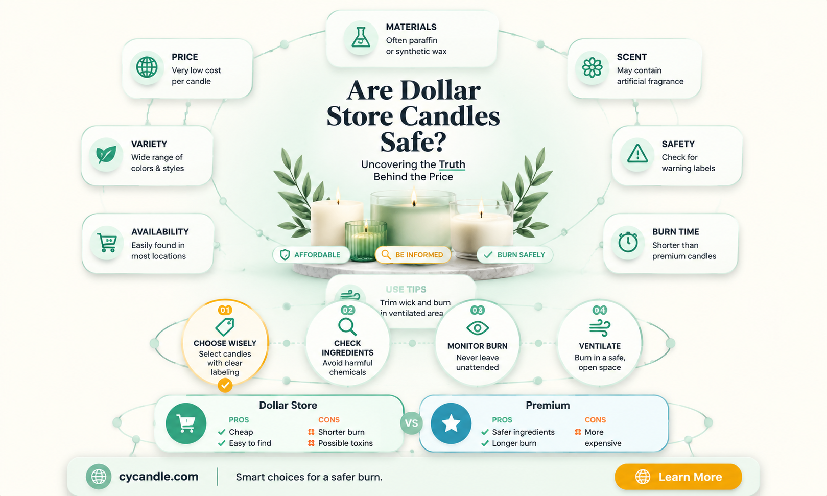 are dollar store candles safe