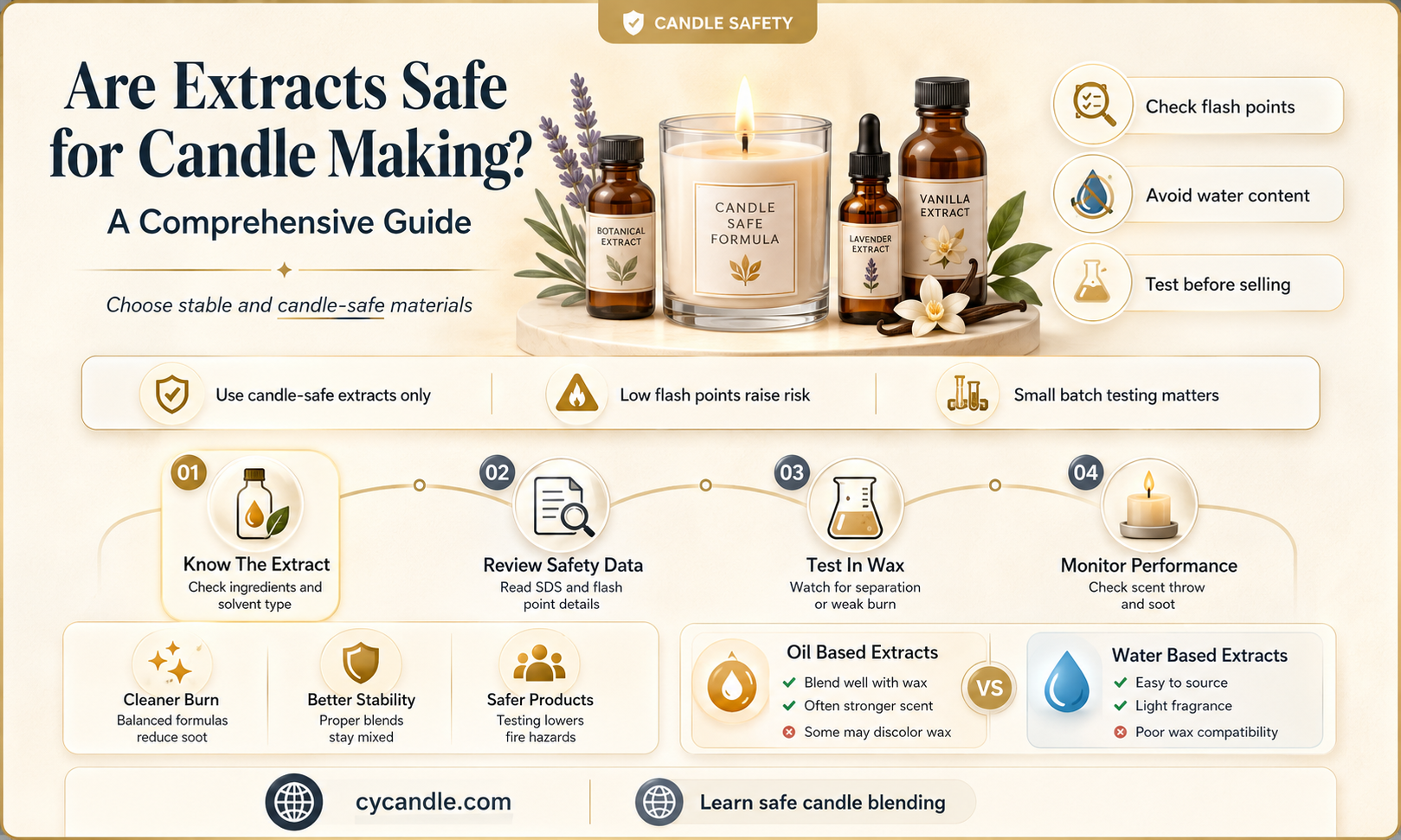 are extracts safe for candle making