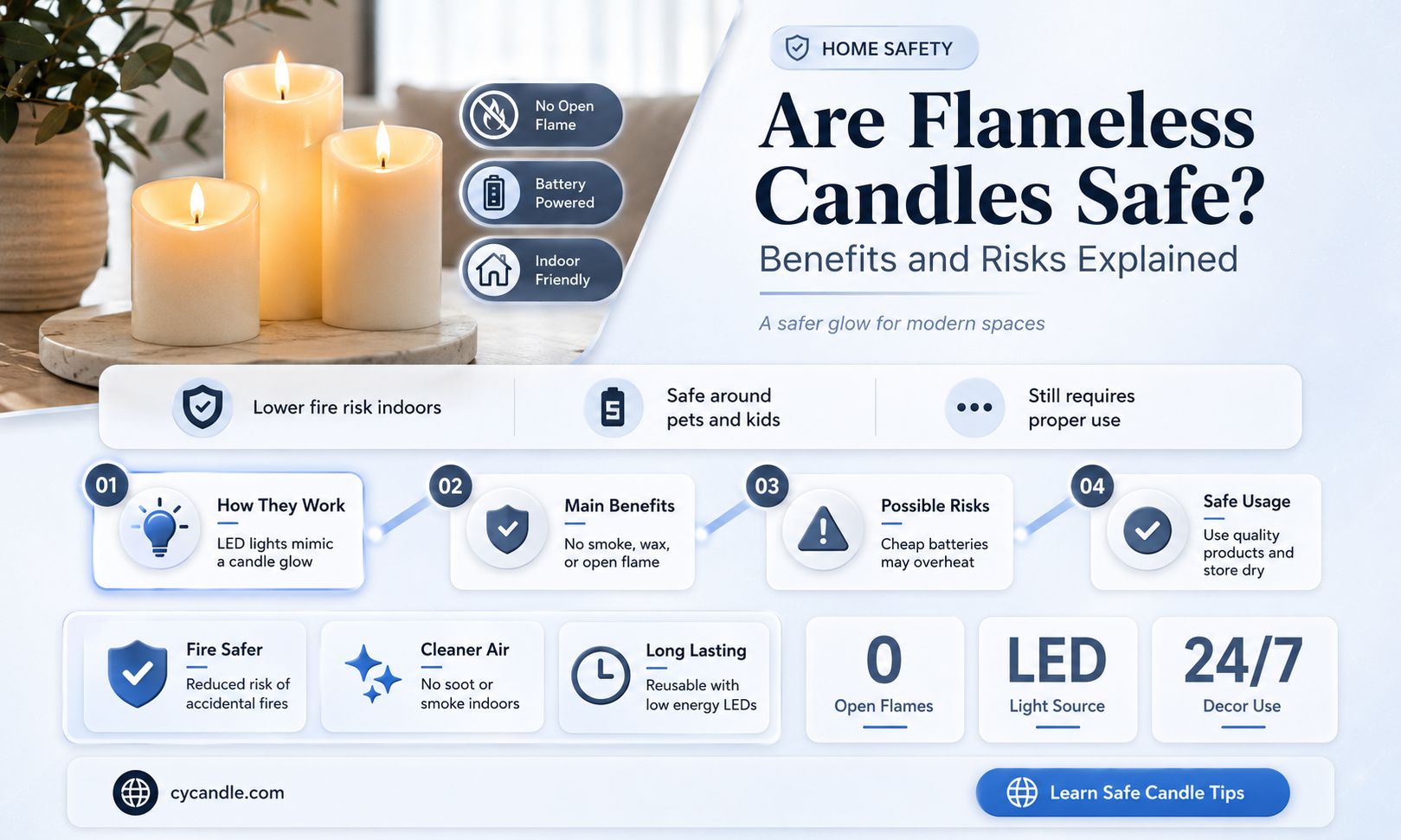 are flameless candles safe