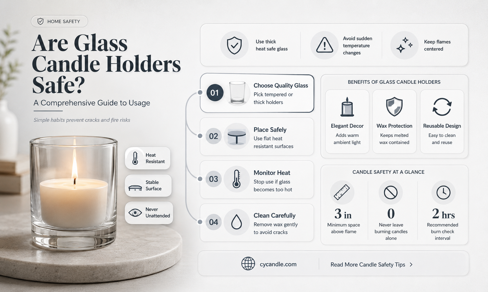 are glass candle holders safe