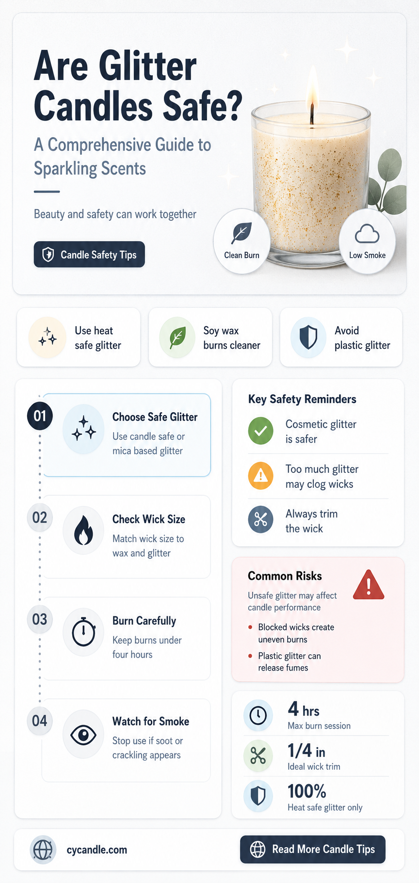 are glitter candles safe