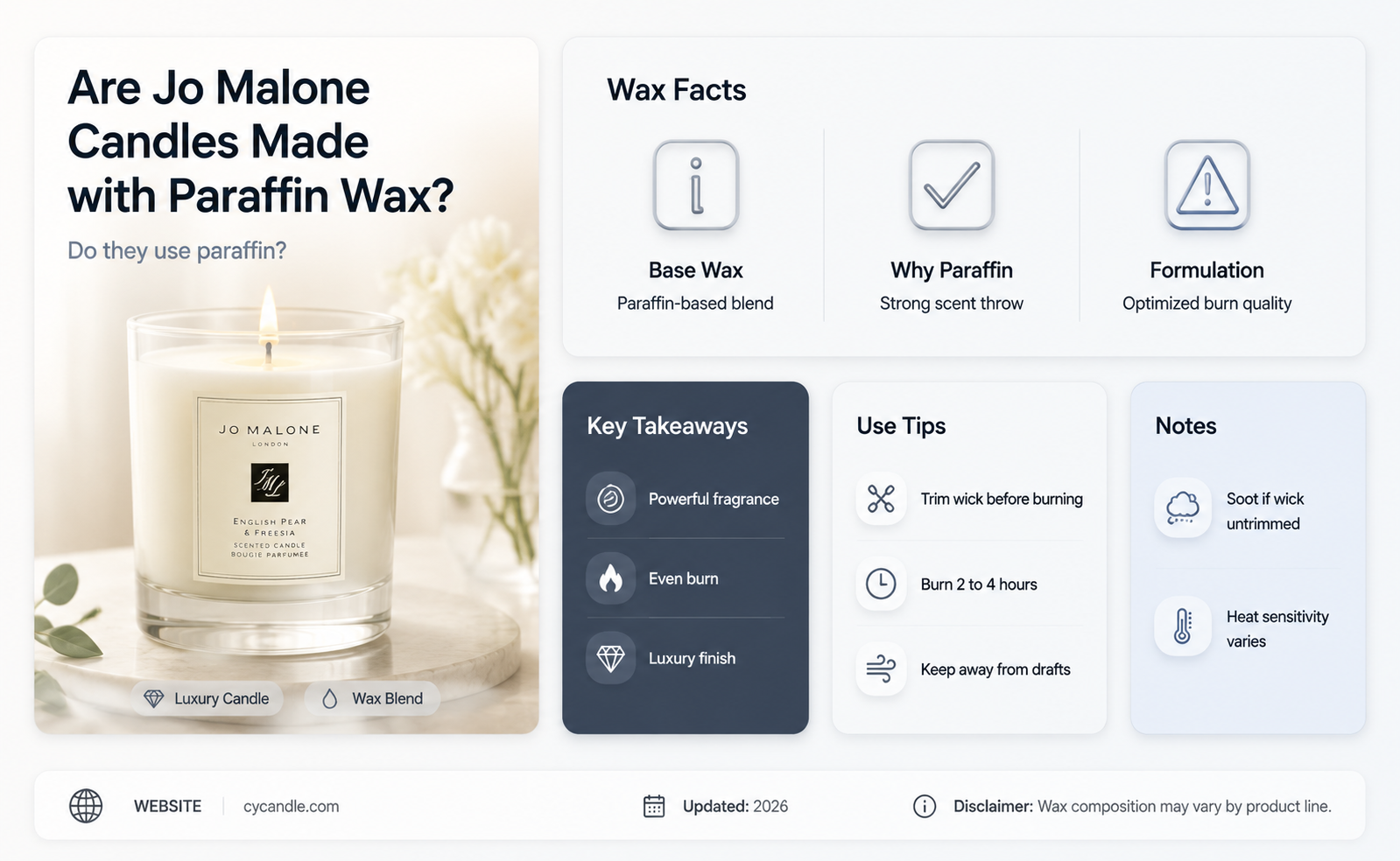 are jo malone candles paraffin wax