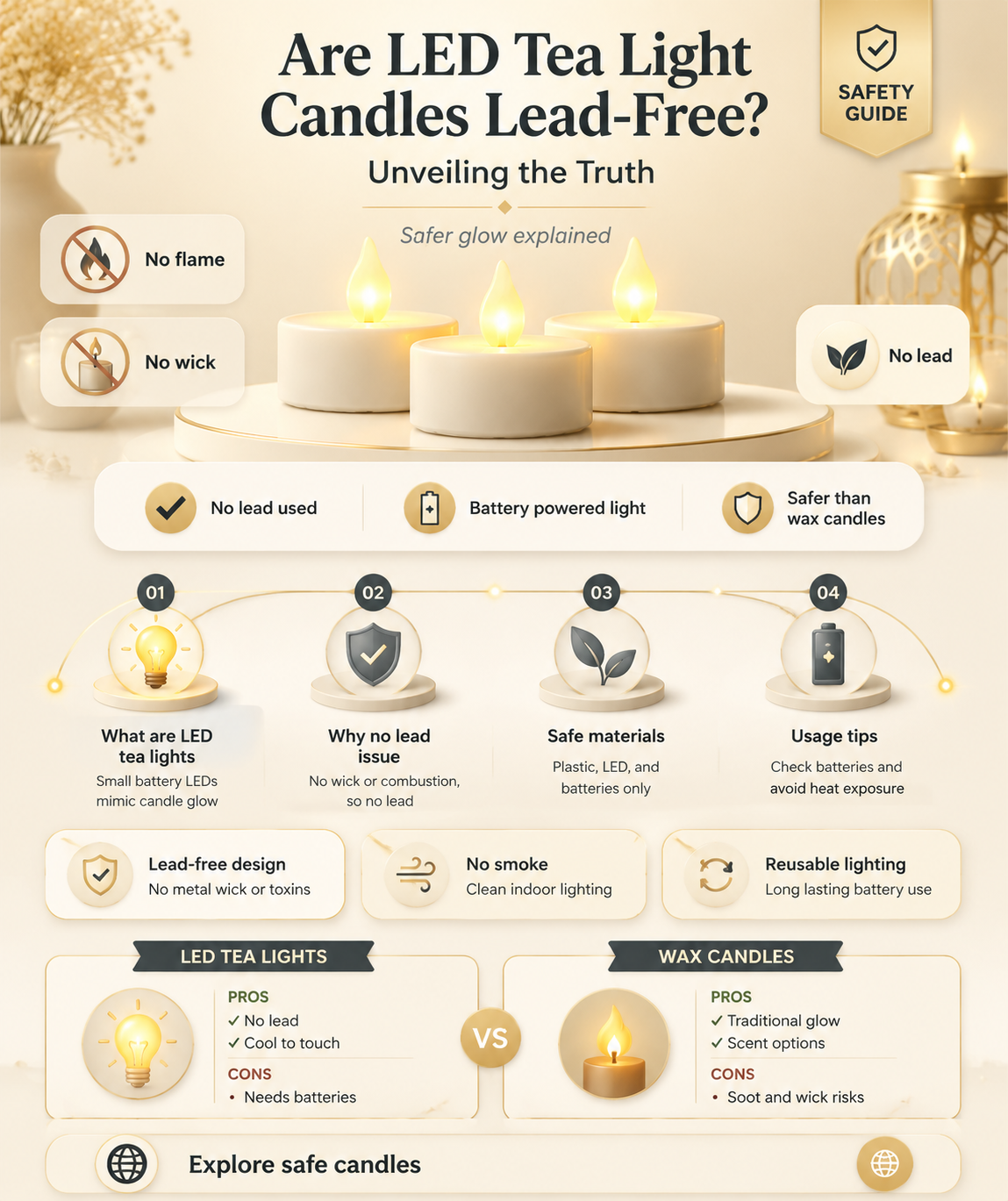 are led tea light candles lead free