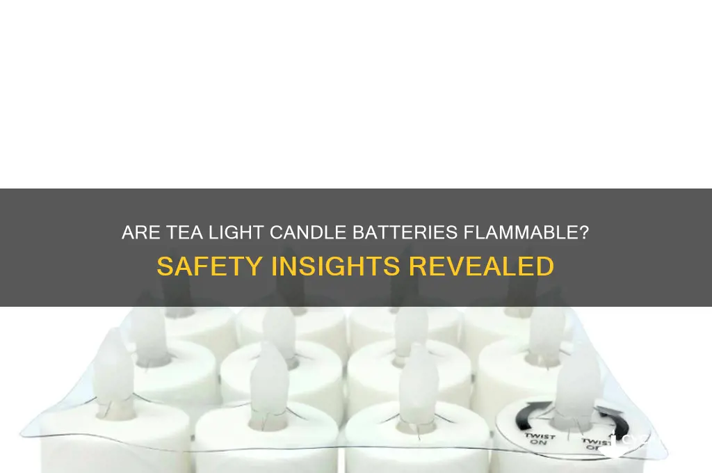 are tea light candle battries flamable