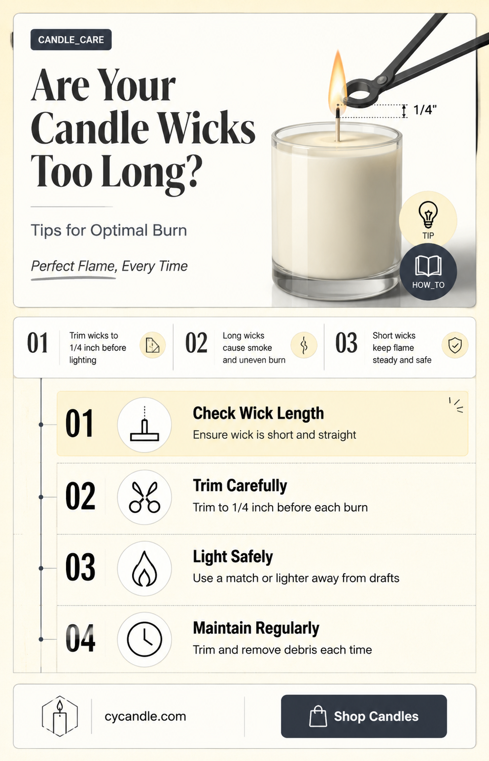 are candle wicks too long