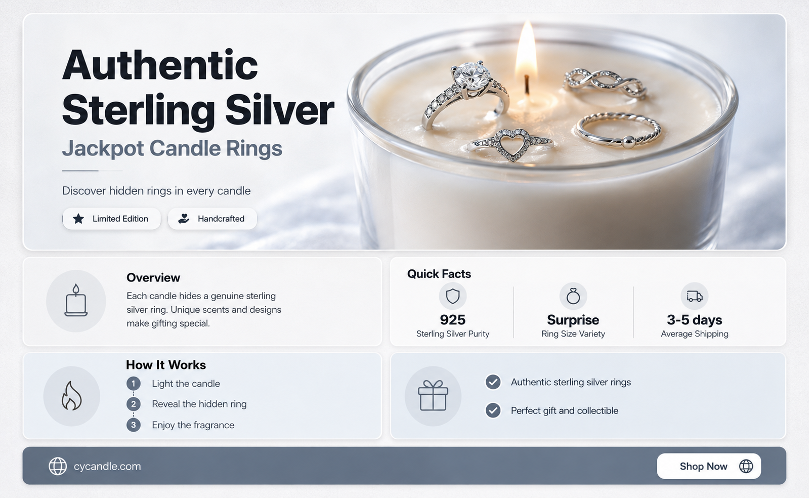 are jackpot candle rings sterling silver