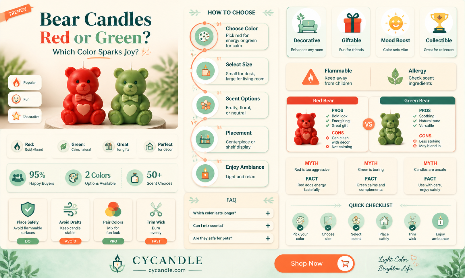 are bear candles red or green