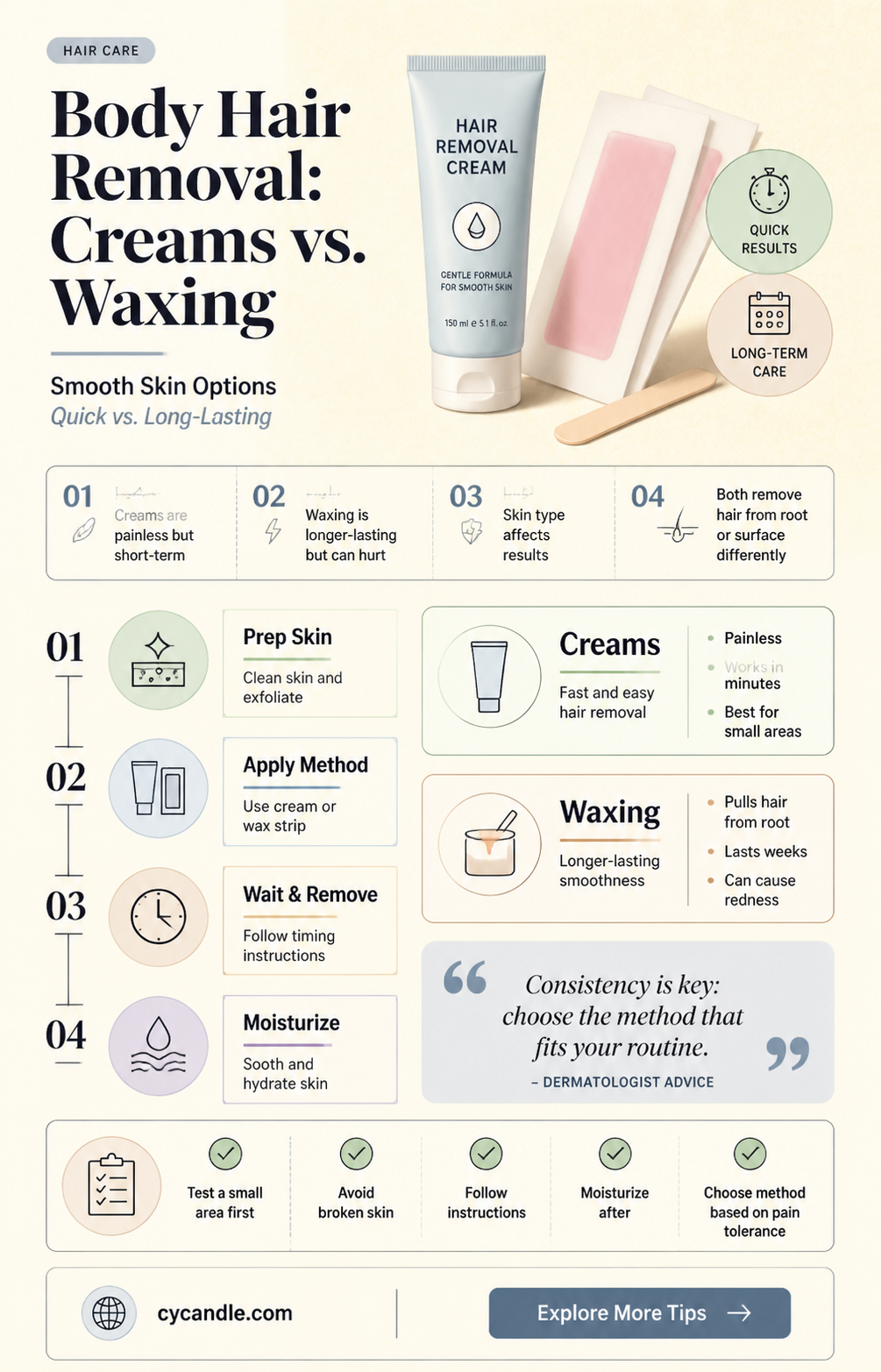 are body hair removal creams a type of waxing