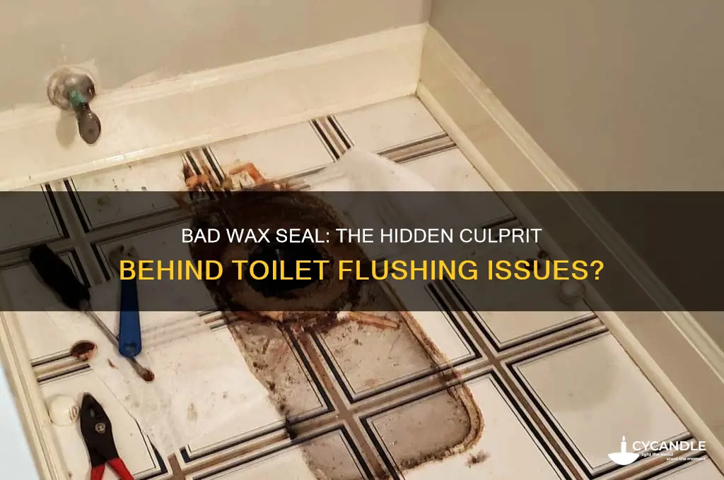 can a bad wax seal cause toilet not to flush