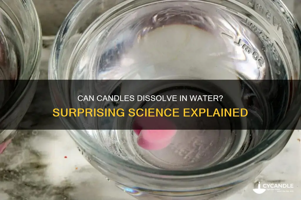can a candle dissolve in water
