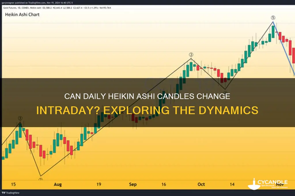 can a daily heikin ashi candle change during the day