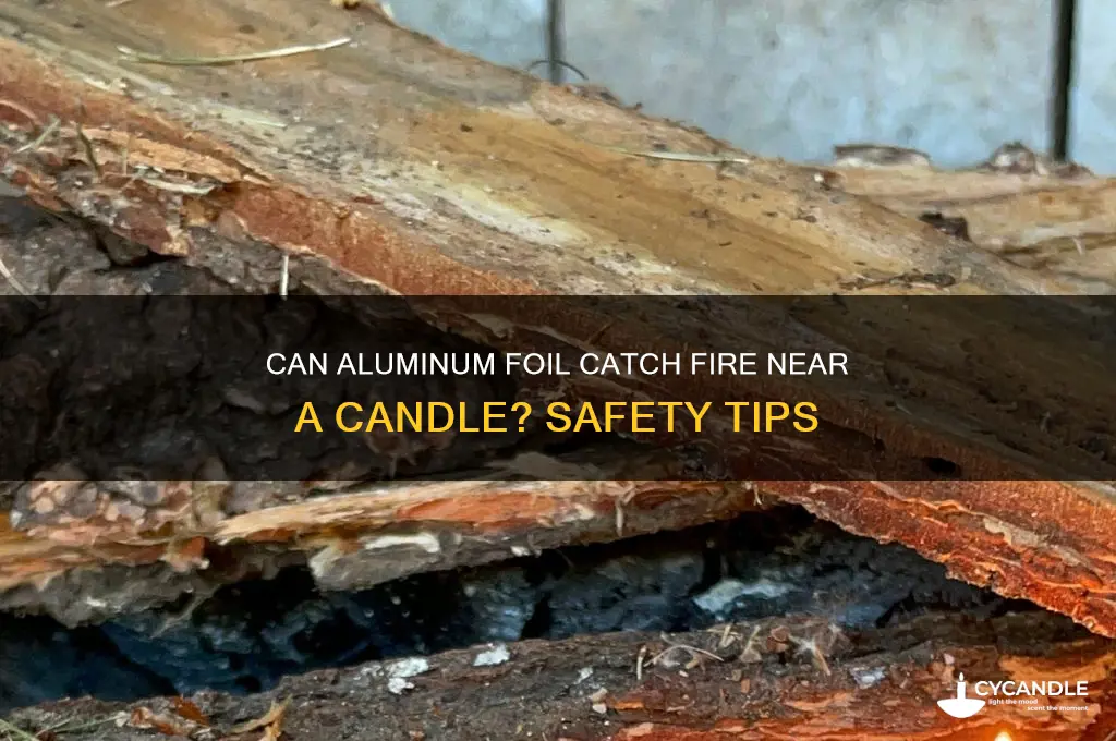 can aluminum foil catch fire from a candle