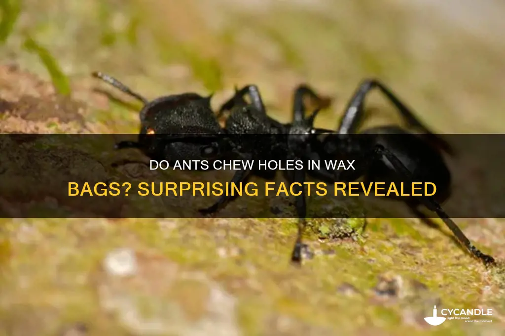can ants chew holes in wax bags