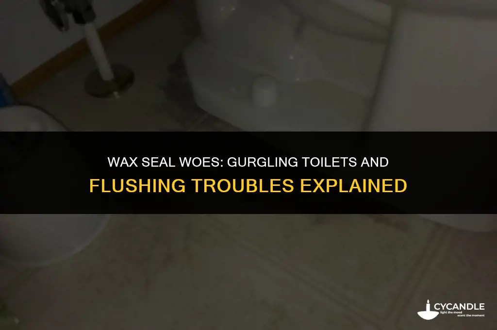 can bad wax seal make toilet gurgle and flush incorrectly