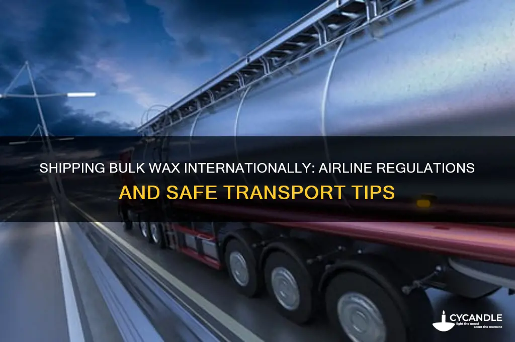 can bulk wax be shipped on an airplane international