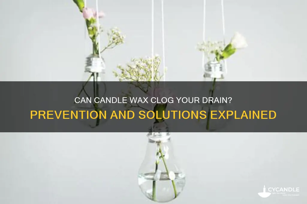 can candle wax clog a drain