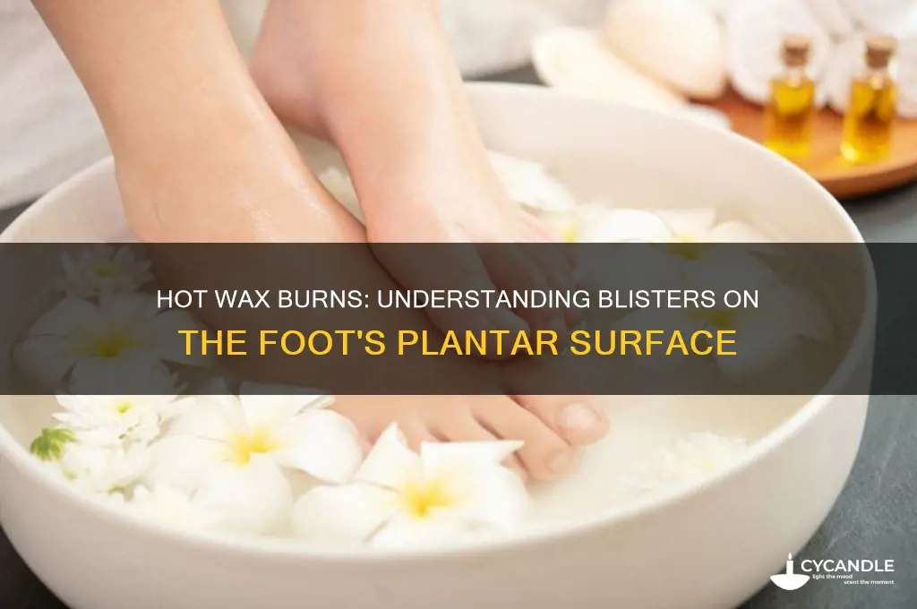 can hot wax cause painful blister on plant of foot
