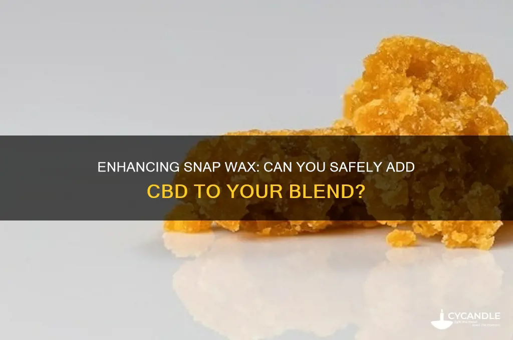 can i add cbd to my snap wax