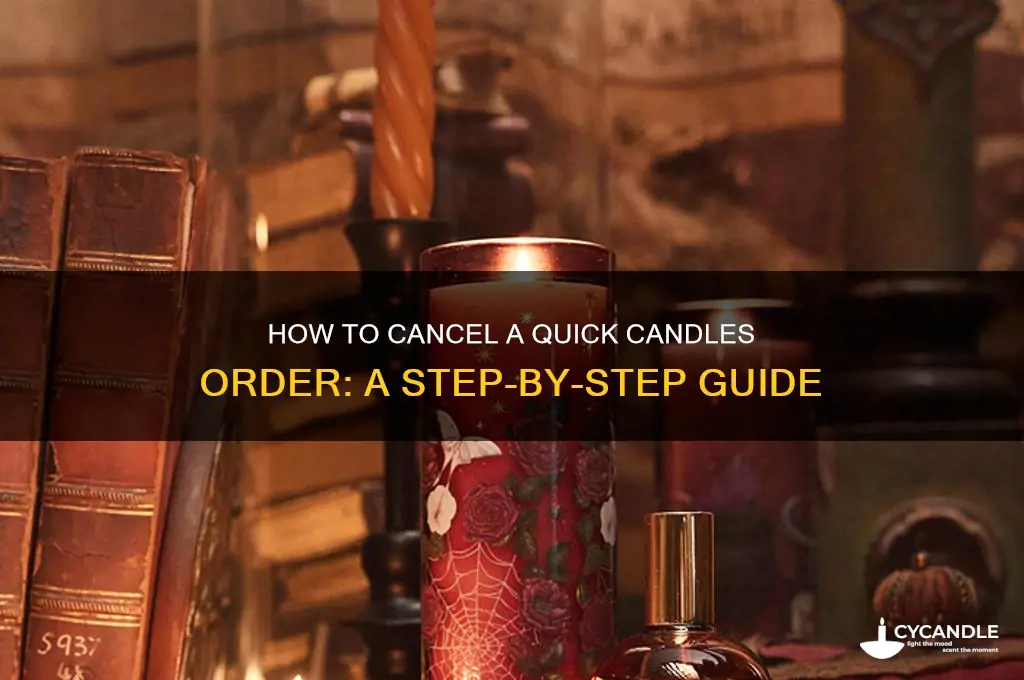 can i cancel an order from quick candles