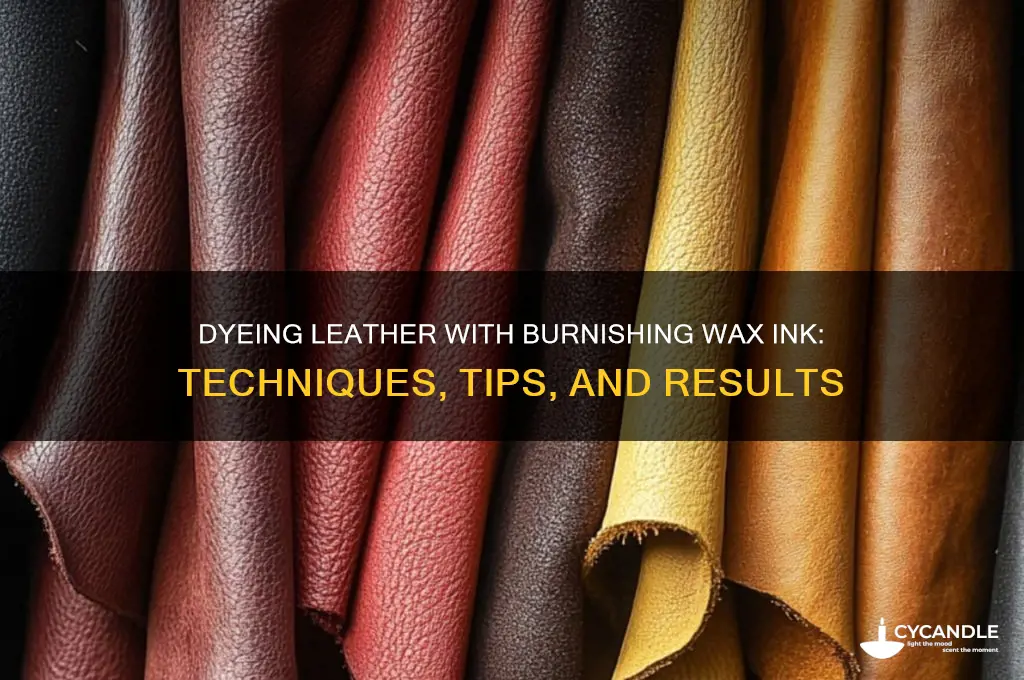 can i dye leather with burnishing wax ink
