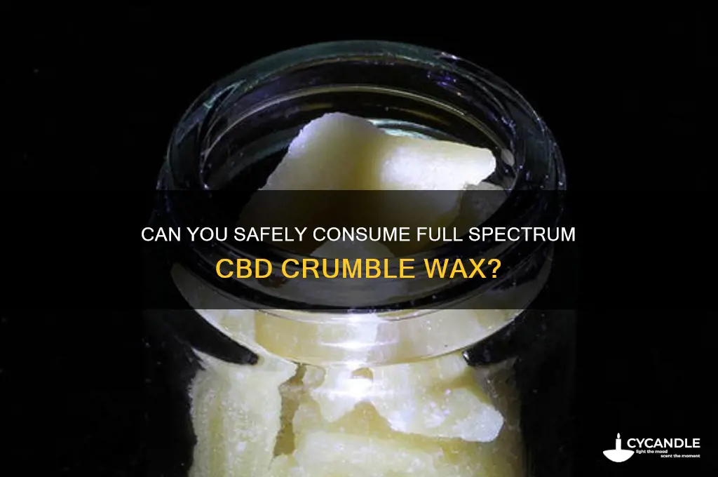 can i eat cbd full spectrum crumble wax