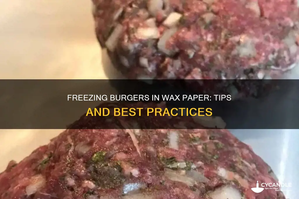 can i freeze burgers in wax paper