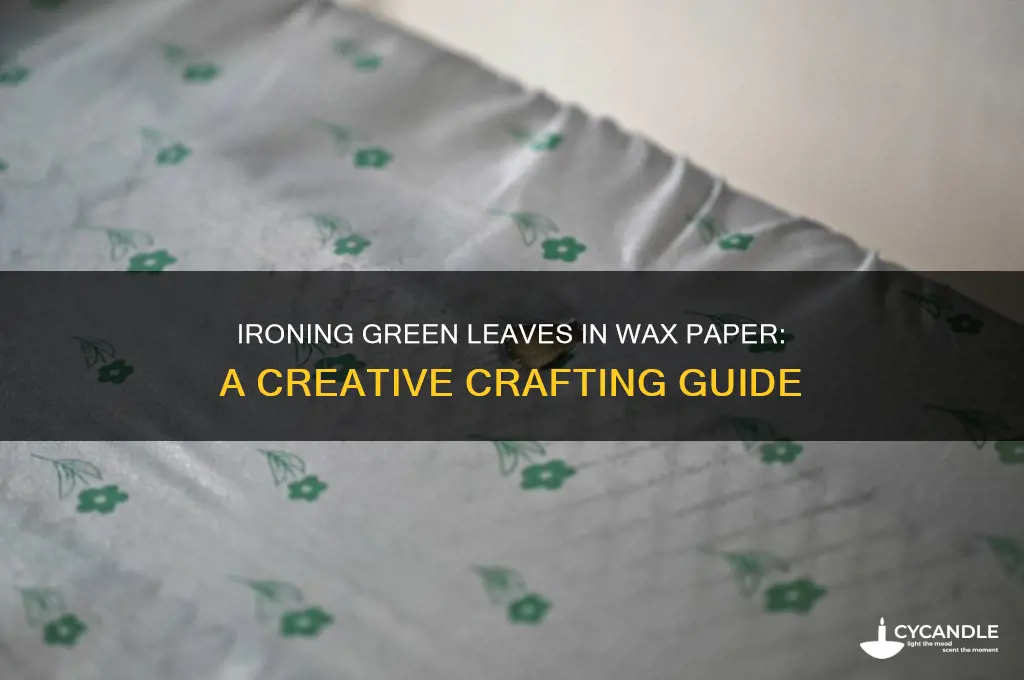can i iron a green leaf in wax paper