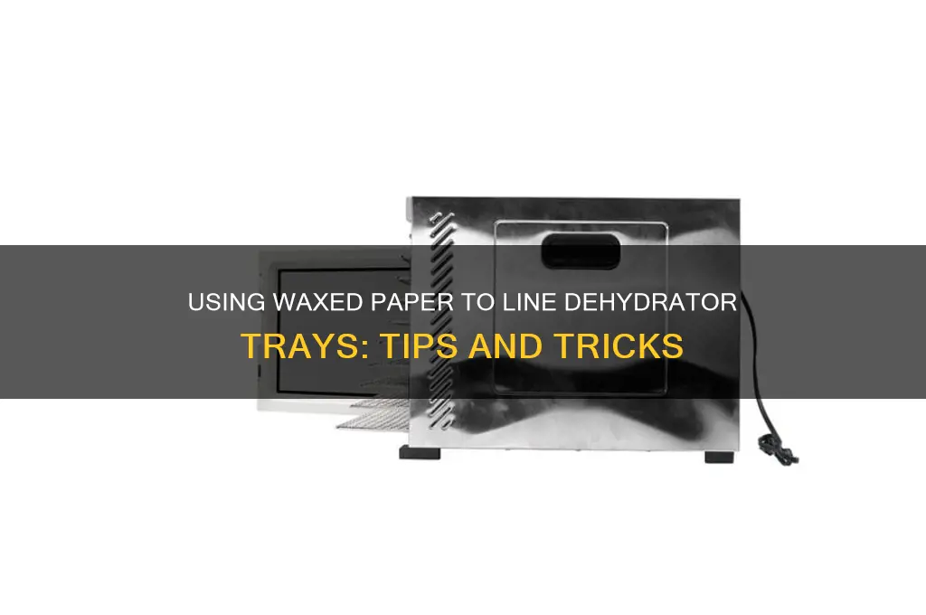 can i line my dehydrator tray with waxed paper