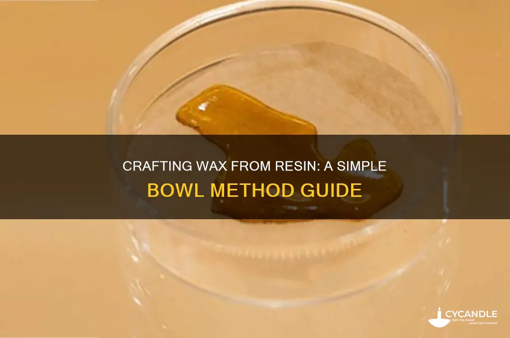 can i make wax out of resin in a bowl