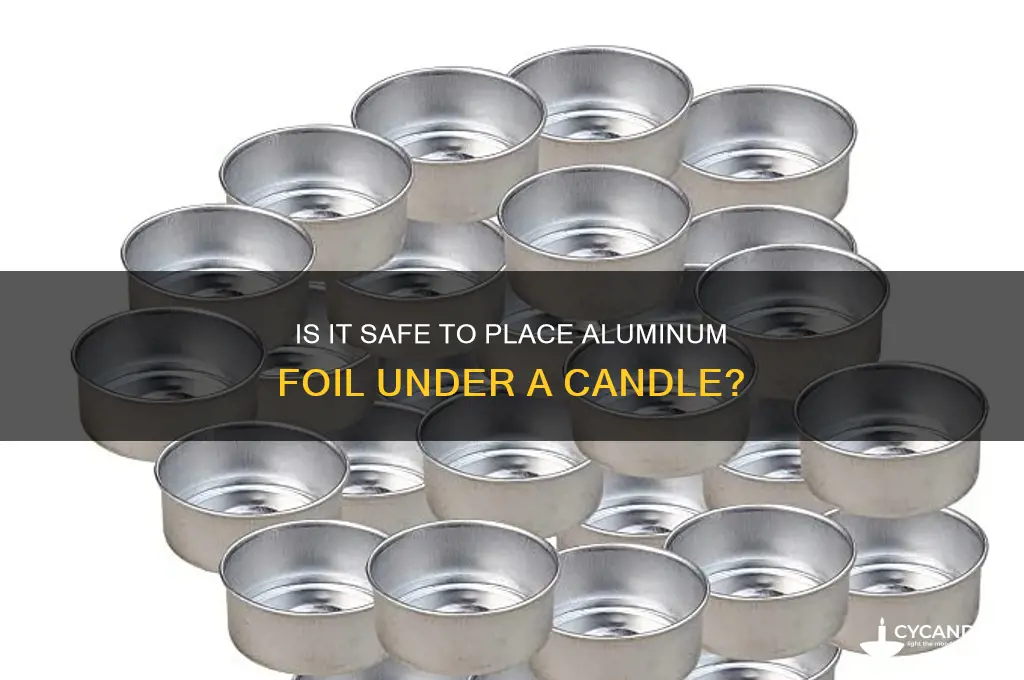 can i put aluminum foil under a candle