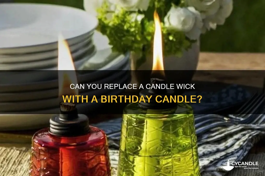 can i replace a candle wick with a birthday candle