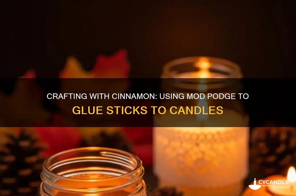 can i use modpodge to glue cinnamon sticks to candles