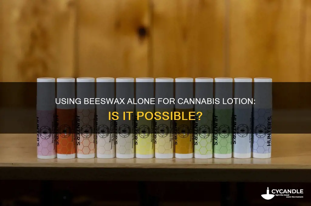 can i use only bees wax to make canabis lotion