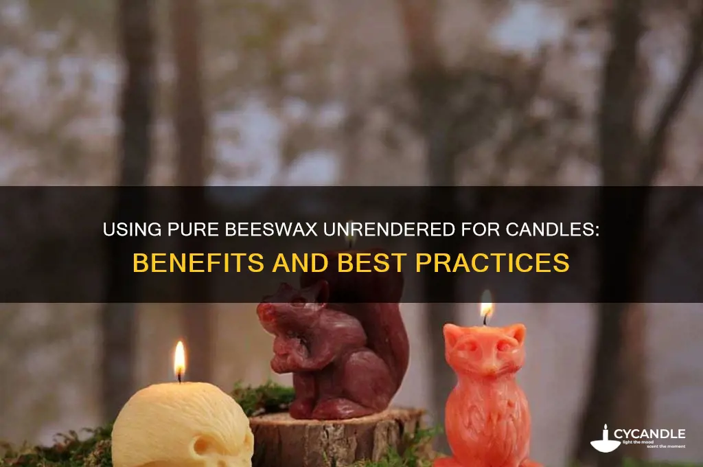 can i use pure bees wax unrendered for candles