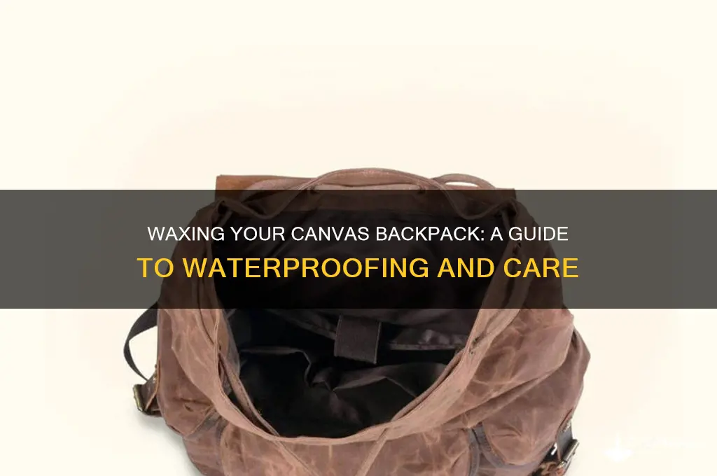 can i wax a canvas backpack
