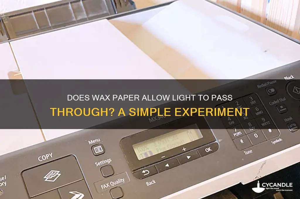 can light pass through wax paper
