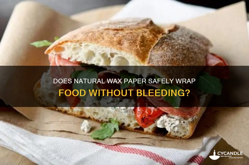 can natural wax paper bleed onto food