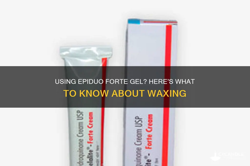 can o get waxes if i iseepiduo forte gel