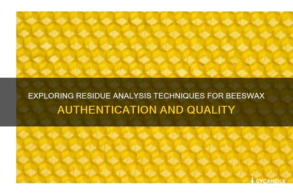 can residue analysis be used for beeswax