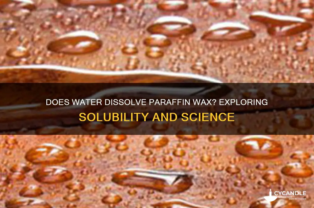 can water dissolve paraffin wax