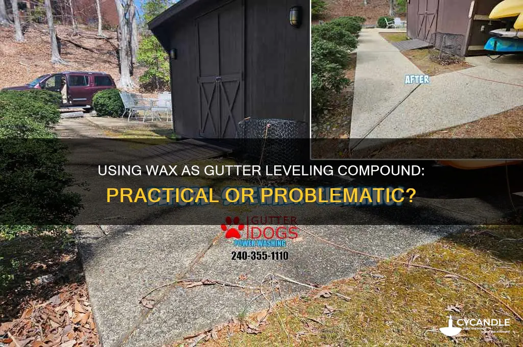 can wax be used as leveling compound for gutters