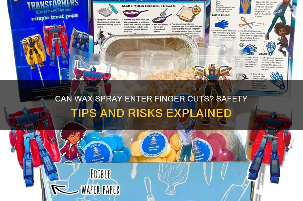 can wax spray get into cut on finger