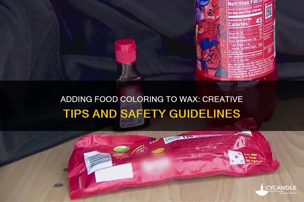 can you add food coloing to wax
