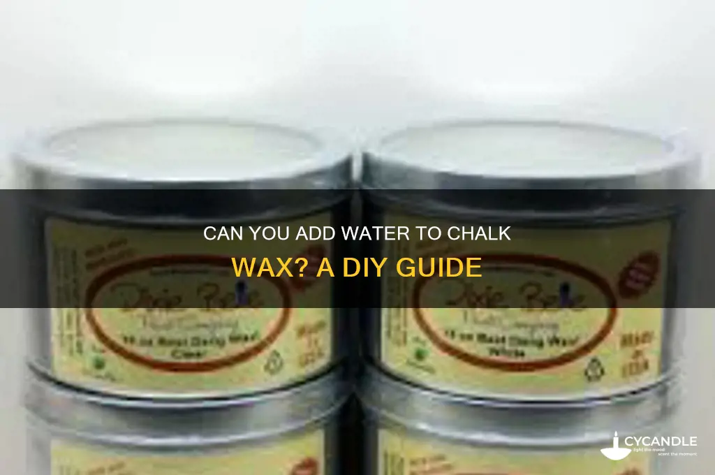 can you add water to chalk wax