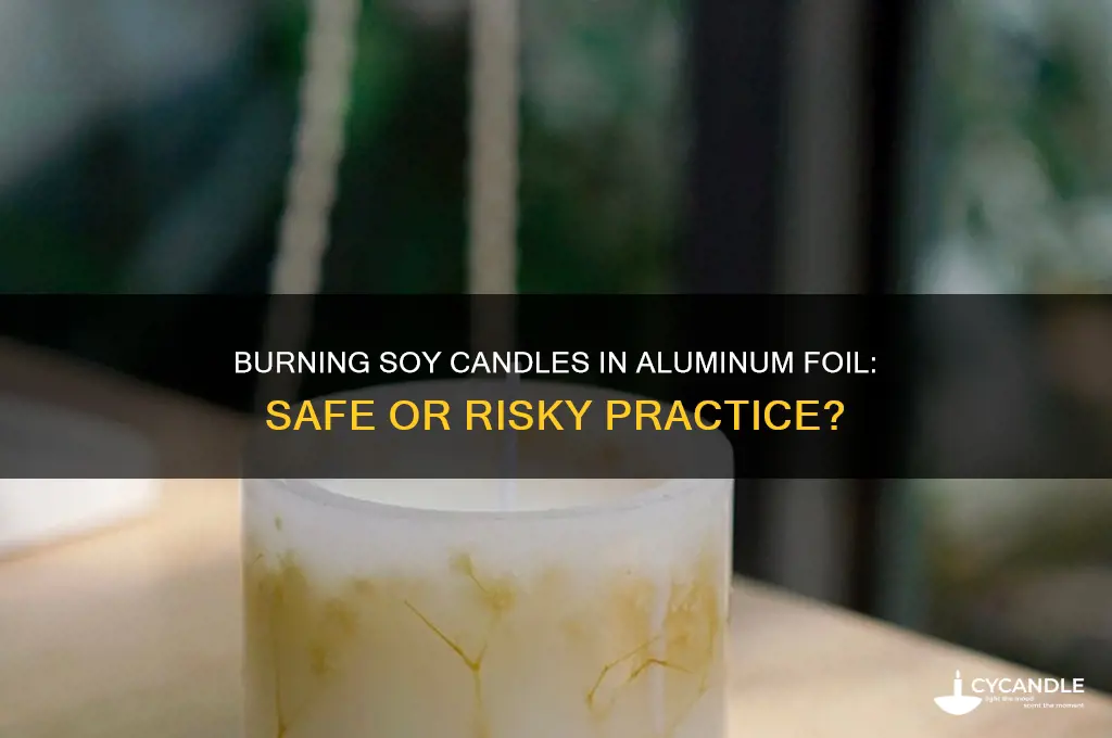 can you burn a soy candle in aluminum foil