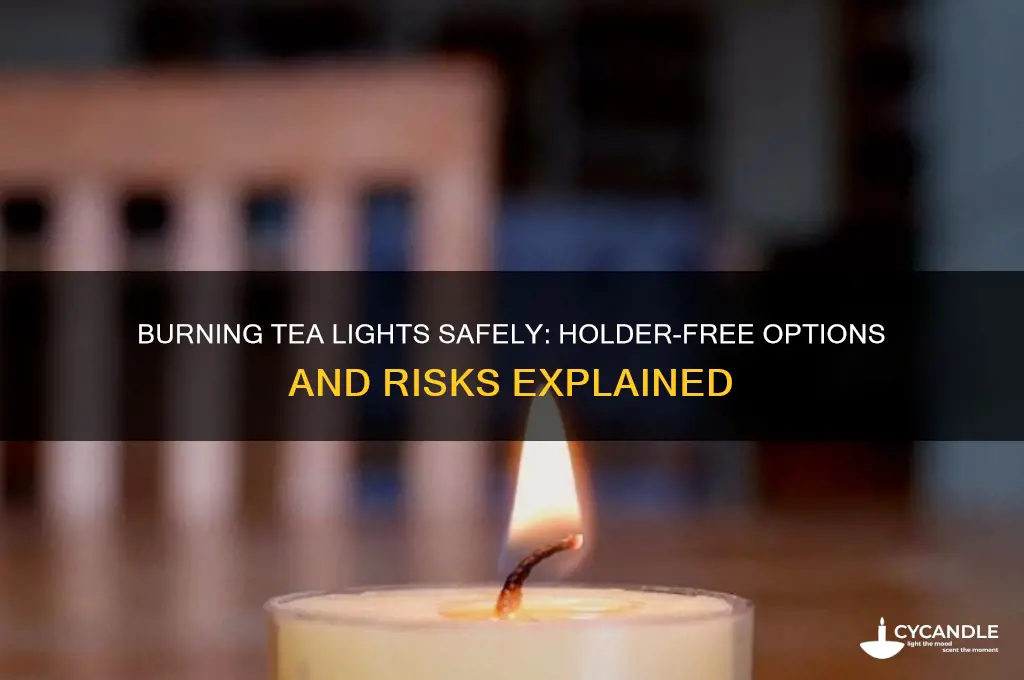 can you burn a tea light candle without a holder